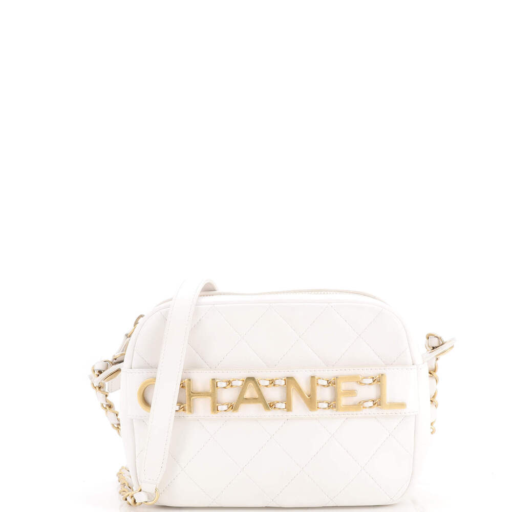Chanel Logo Enchained Camera Case Quilted Calfskin